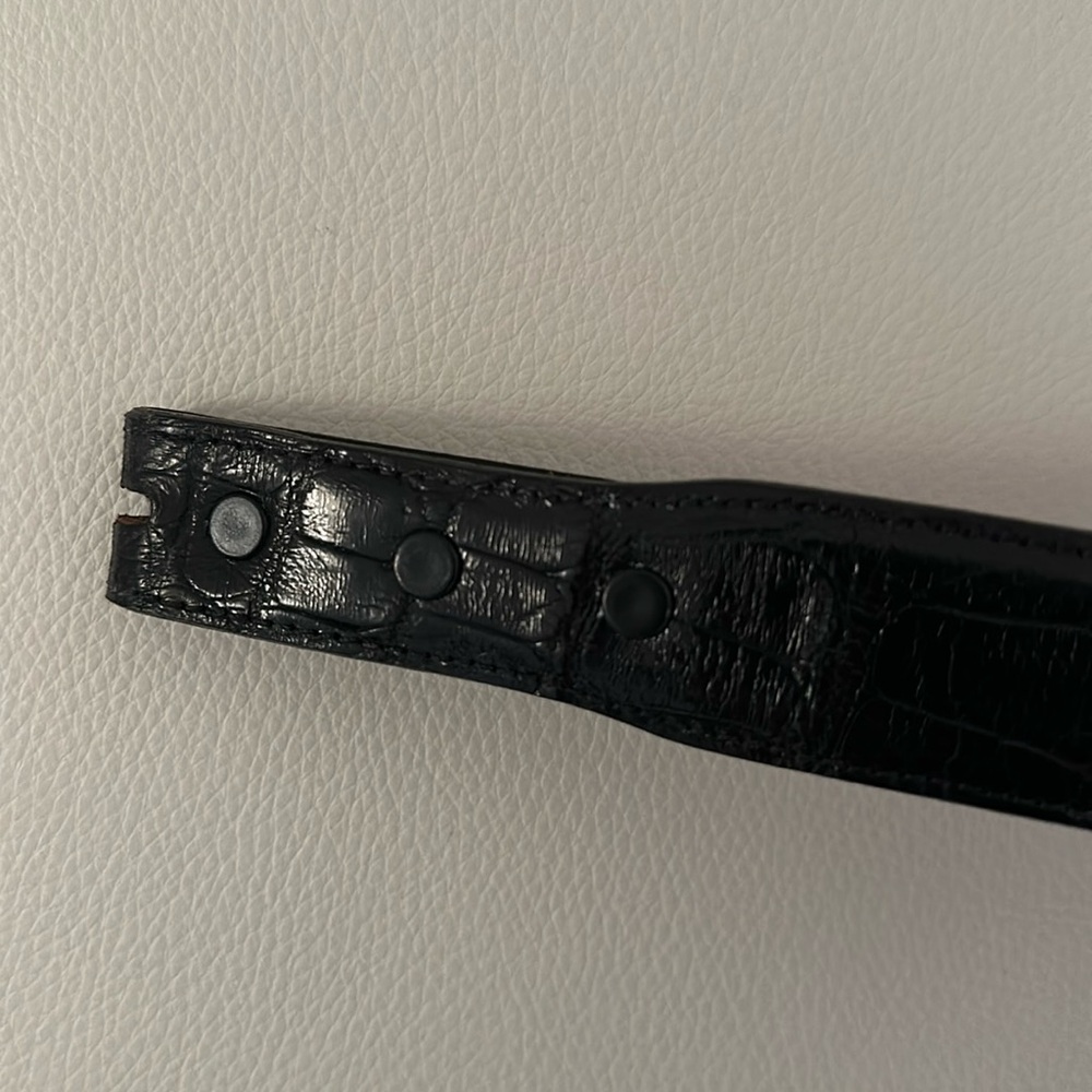 Black genuine alligator belt made in USA size 28